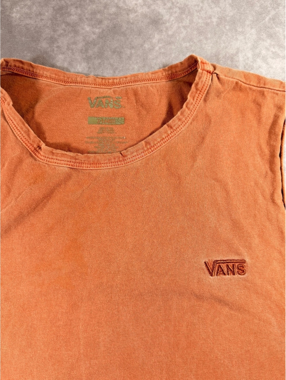 Vans Orange Sleeveless Crop Top Tank - Picture 2 of 3